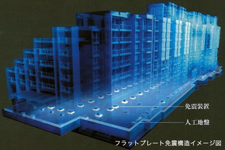 フラットプレート免震構造イメージ図